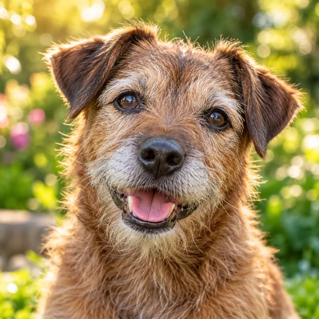 Biscuit, a scruffy senior terrier